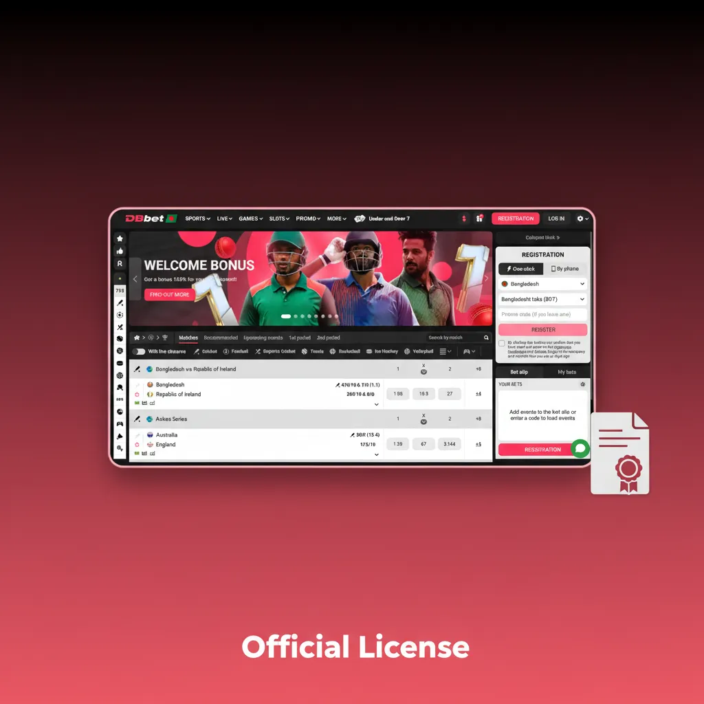 DBBet Official License: Curaçao eGaming remote license (2020); Bangladesh users access offshore; details in footer.