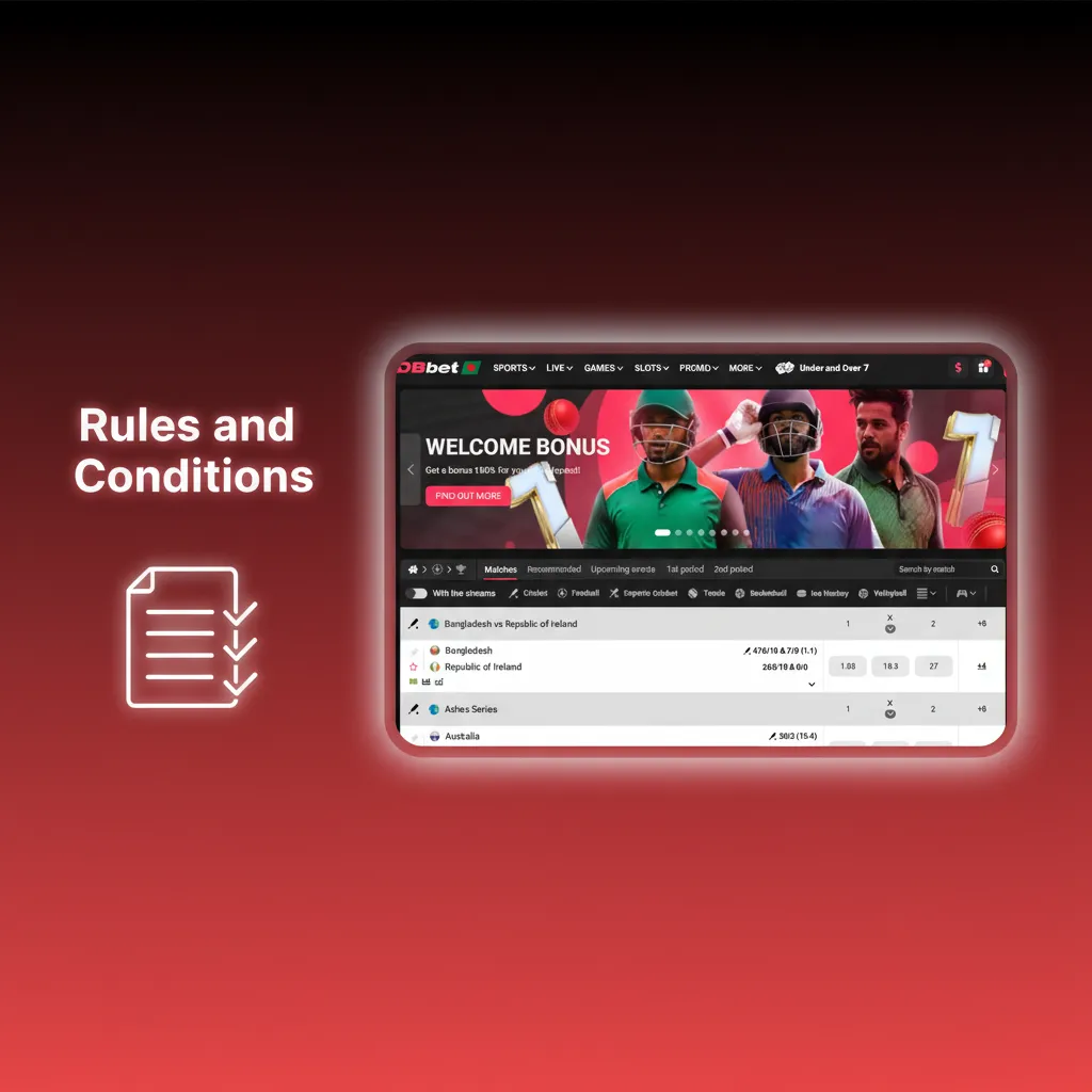 Rules and Conditions for Bangladesh users: adults only, one account, KYC required, no bonus abuse; official results apply.